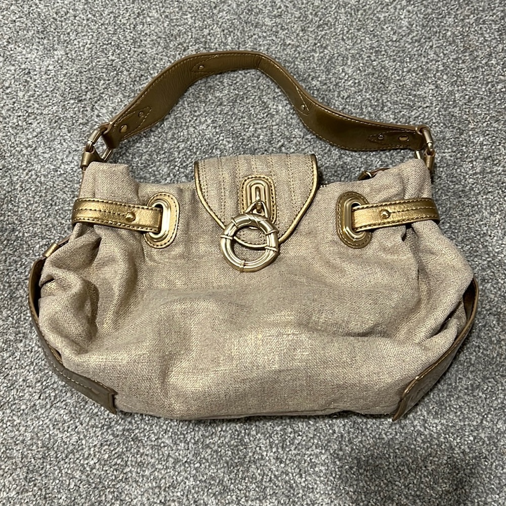 Gold canvas purse
